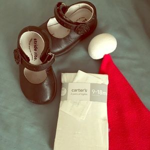 Stride Rite toddler 4.5 XW shoes w/NWT tights